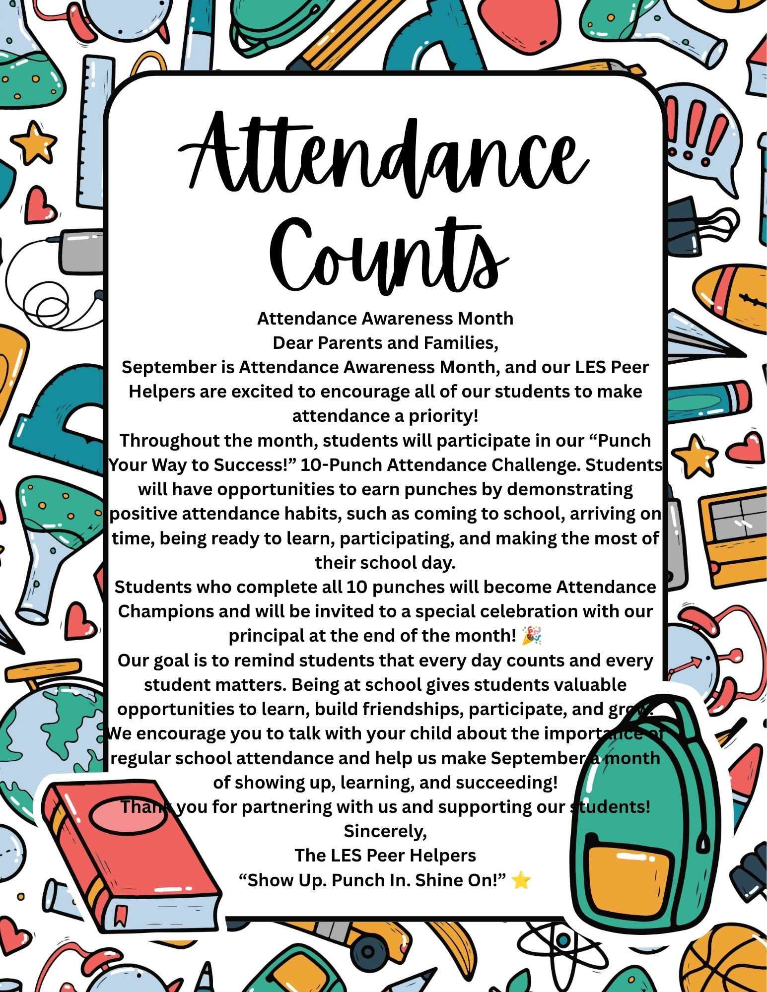 Attendance incentive program letter